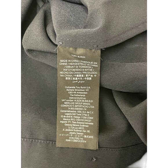 Tory Burch Womens Jane Shirt Dress Size 14 Navy Blue Ruffle Crepe de chine NWT - Picture 9 of 15